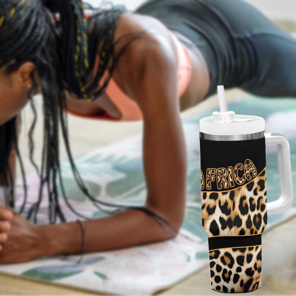 Afro Leopard Skin Pattern Tumbler With Handle Version 01 LT9