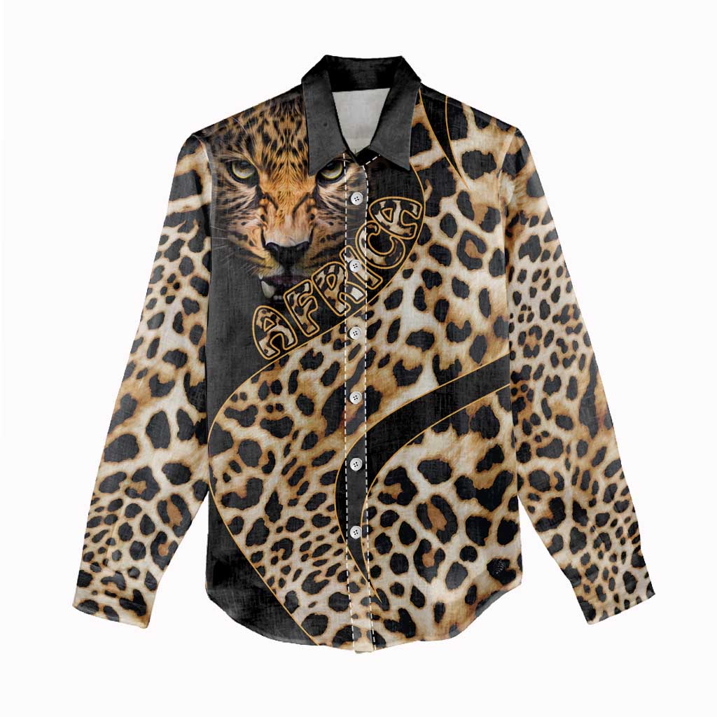 Afro Leopard Skin Pattern Women Casual Shirt Version 01 LT9
