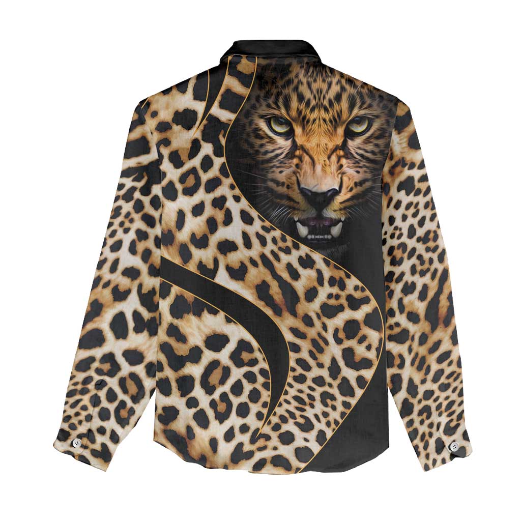 Afro Leopard Skin Pattern Women Casual Shirt Version 01 LT9