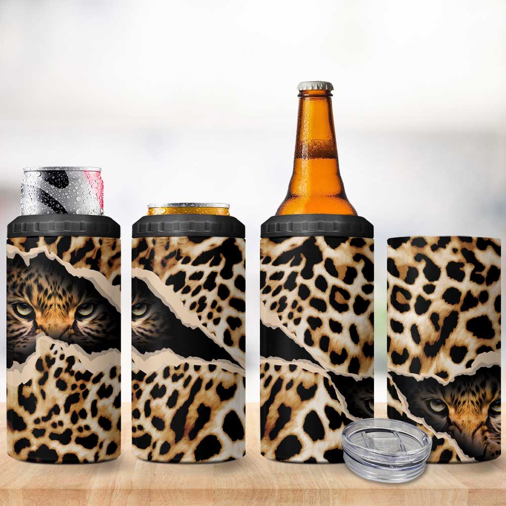 Afro Leopard Skin Pattern 4 in 1 Can Cooler Tumbler Version 02 LT9