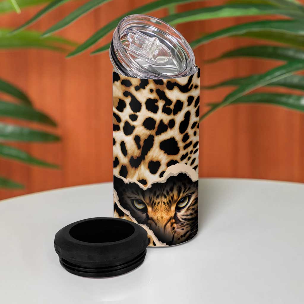Afro Leopard Skin Pattern 4 in 1 Can Cooler Tumbler Version 02 LT9