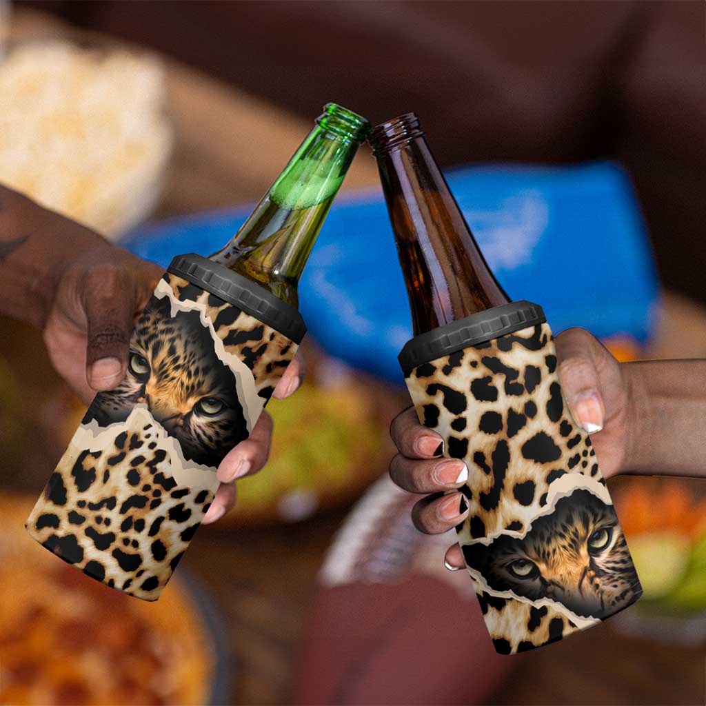 Afro Leopard Skin Pattern 4 in 1 Can Cooler Tumbler Version 02 LT9