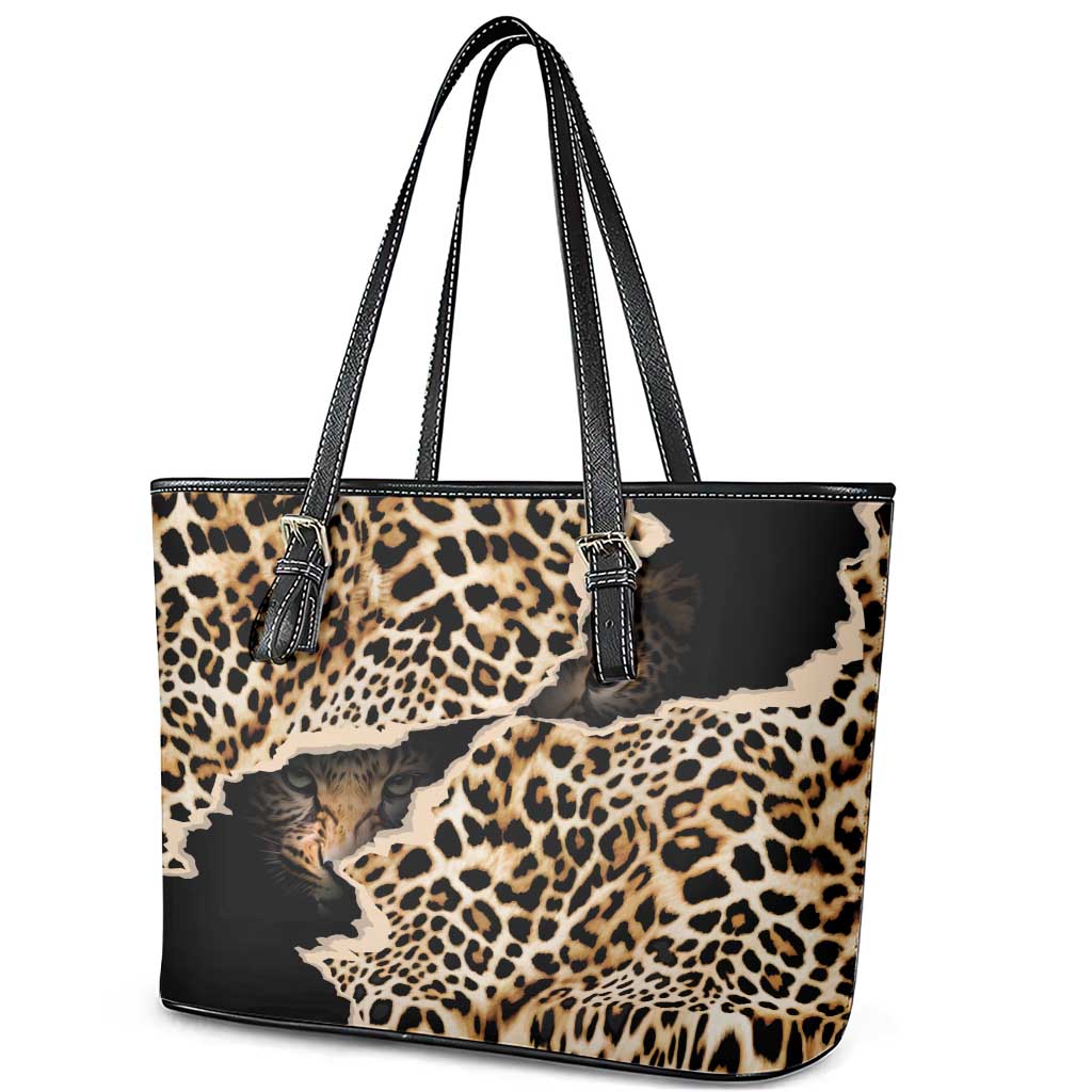 Africa Leopard Skin Pattern Leather Tote Bag Version 02 LT9
