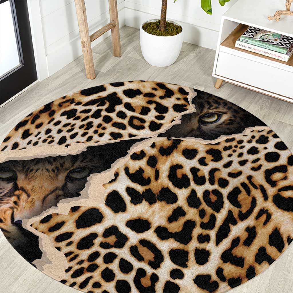 Afro Leopard Skin Pattern Round Carpet Version 02 LT9