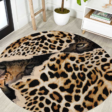 Afro Leopard Skin Pattern Round Carpet Version 02 LT9