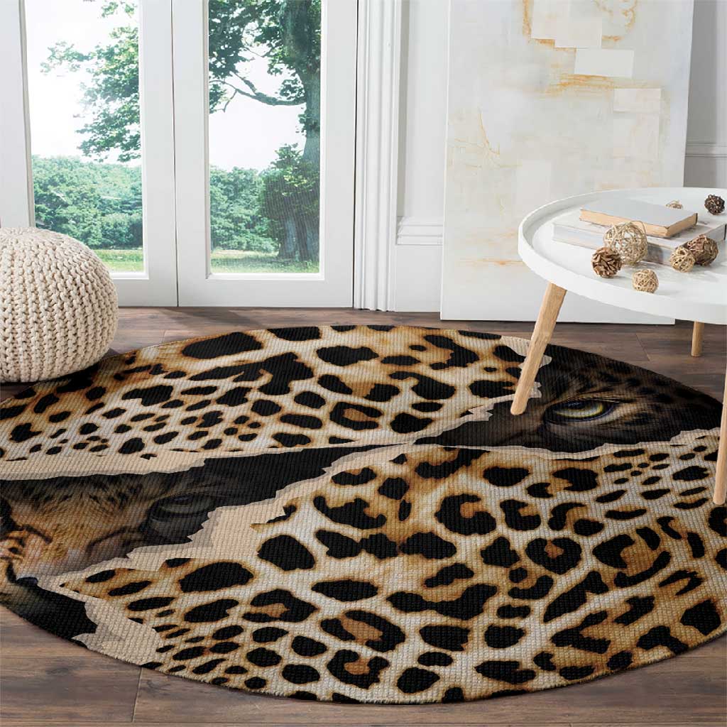 Afro Leopard Skin Pattern Round Carpet Version 02 LT9