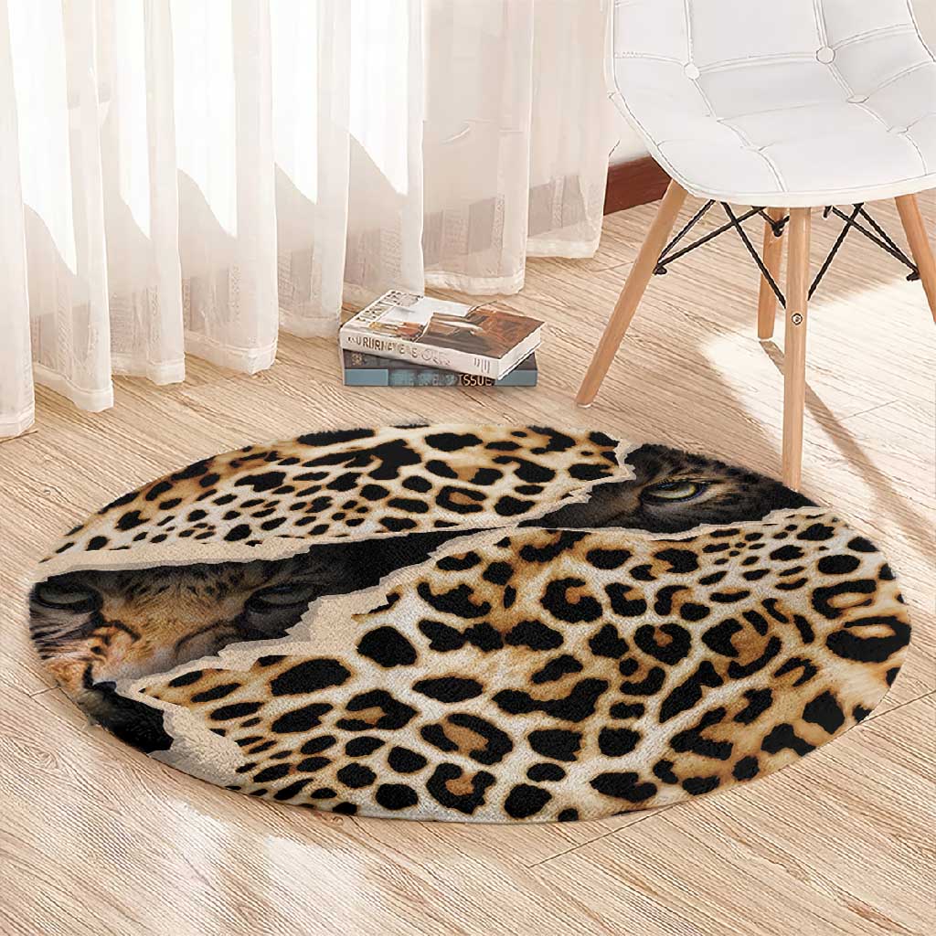 Afro Leopard Skin Pattern Round Carpet Version 02 LT9