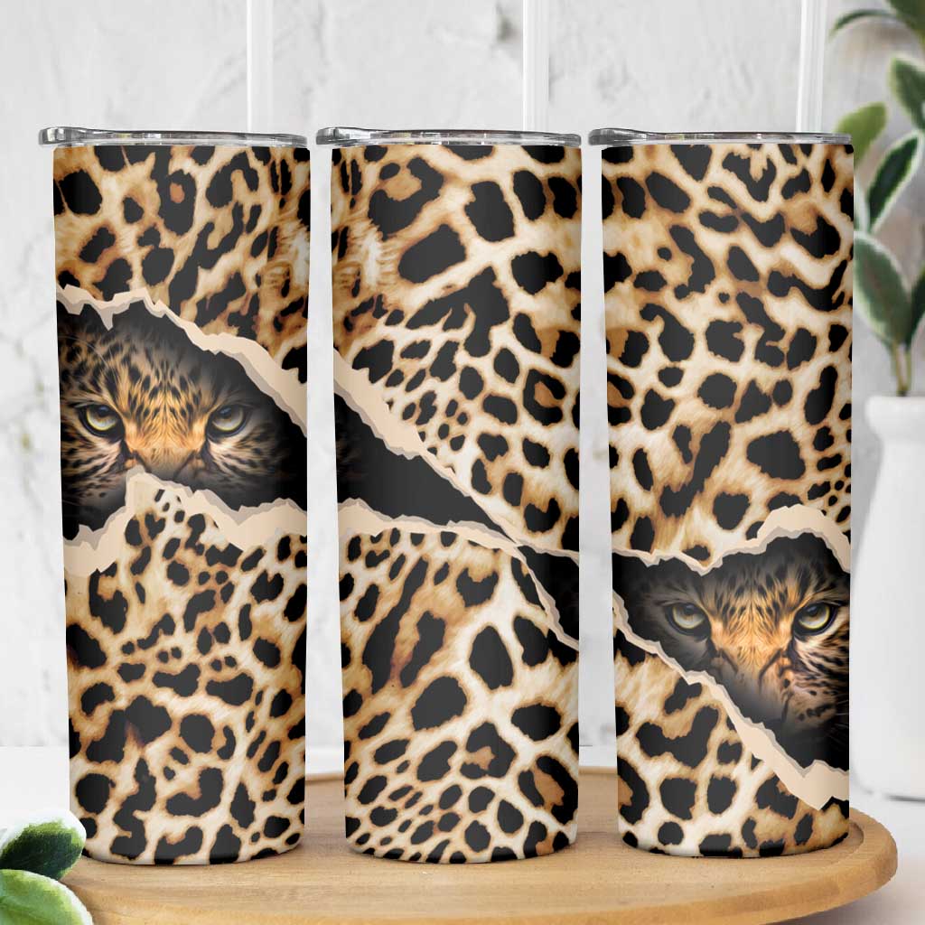 Afro Leopard Skin Pattern Skinny Tumbler Version 02 LT9