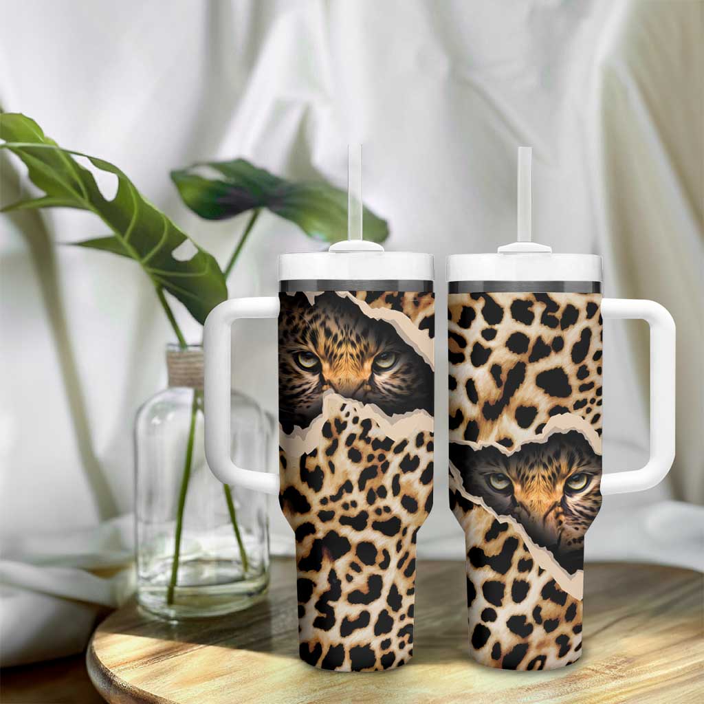 Afro Leopard Skin Pattern Tumbler With Handle Version 02 LT9