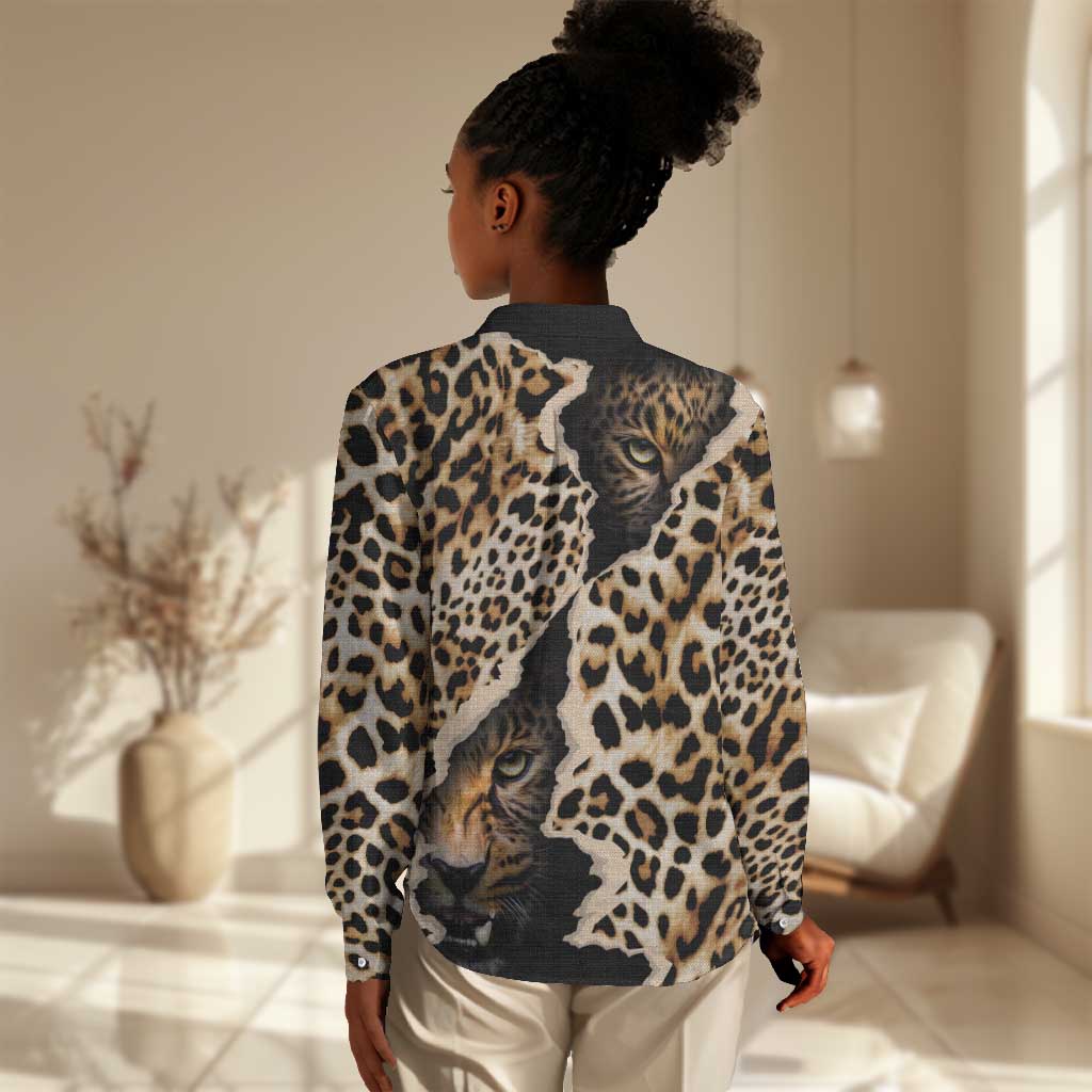Afro Leopard Skin Pattern Women Casual Shirt Version 02 LT9