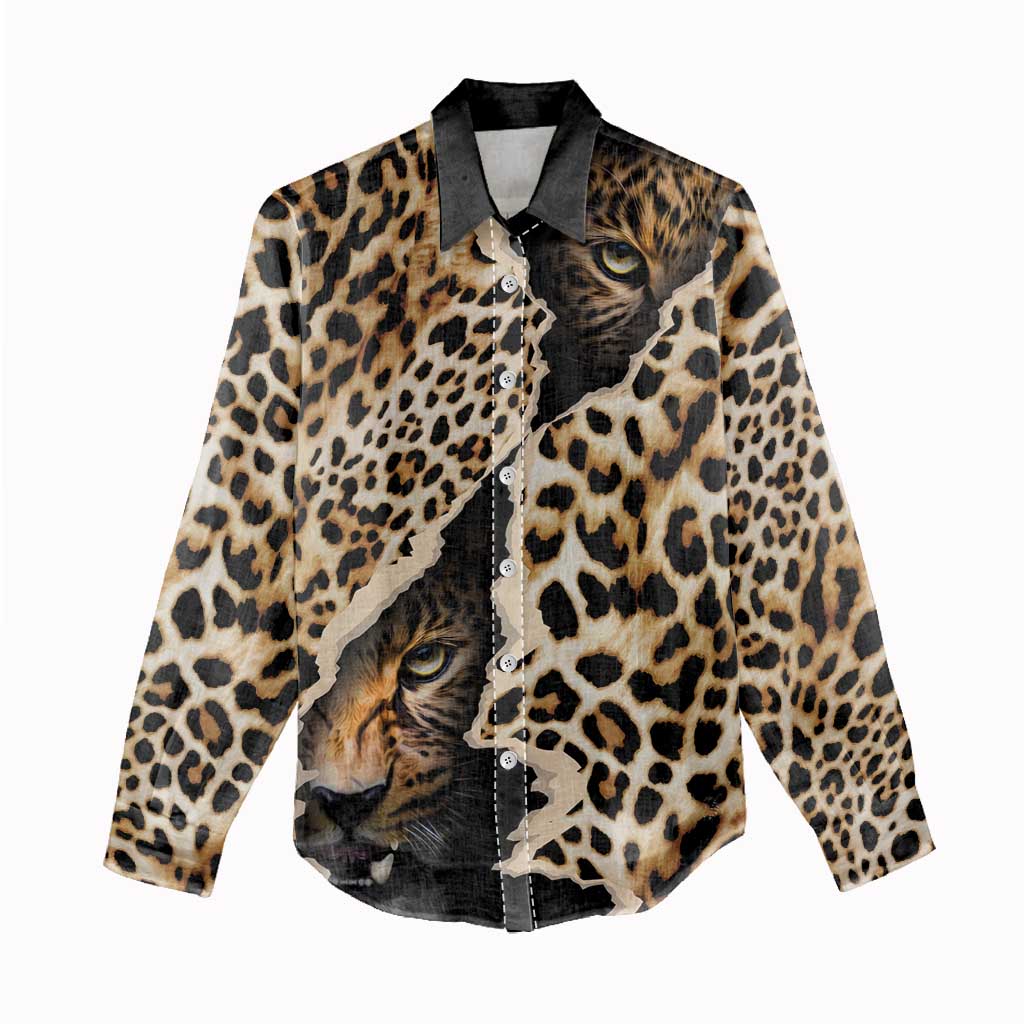Afro Leopard Skin Pattern Women Casual Shirt Version 02 LT9