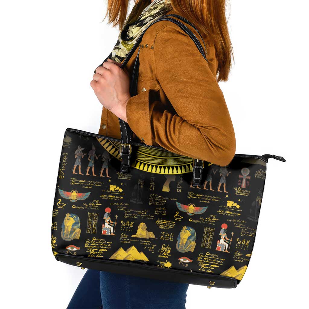 Ancient Egypt and Hieroglyphs Leather Tote Bag LT9