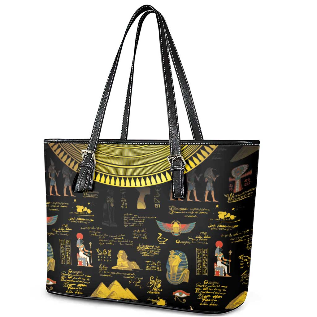 Ancient Egypt and Hieroglyphs Leather Tote Bag LT9