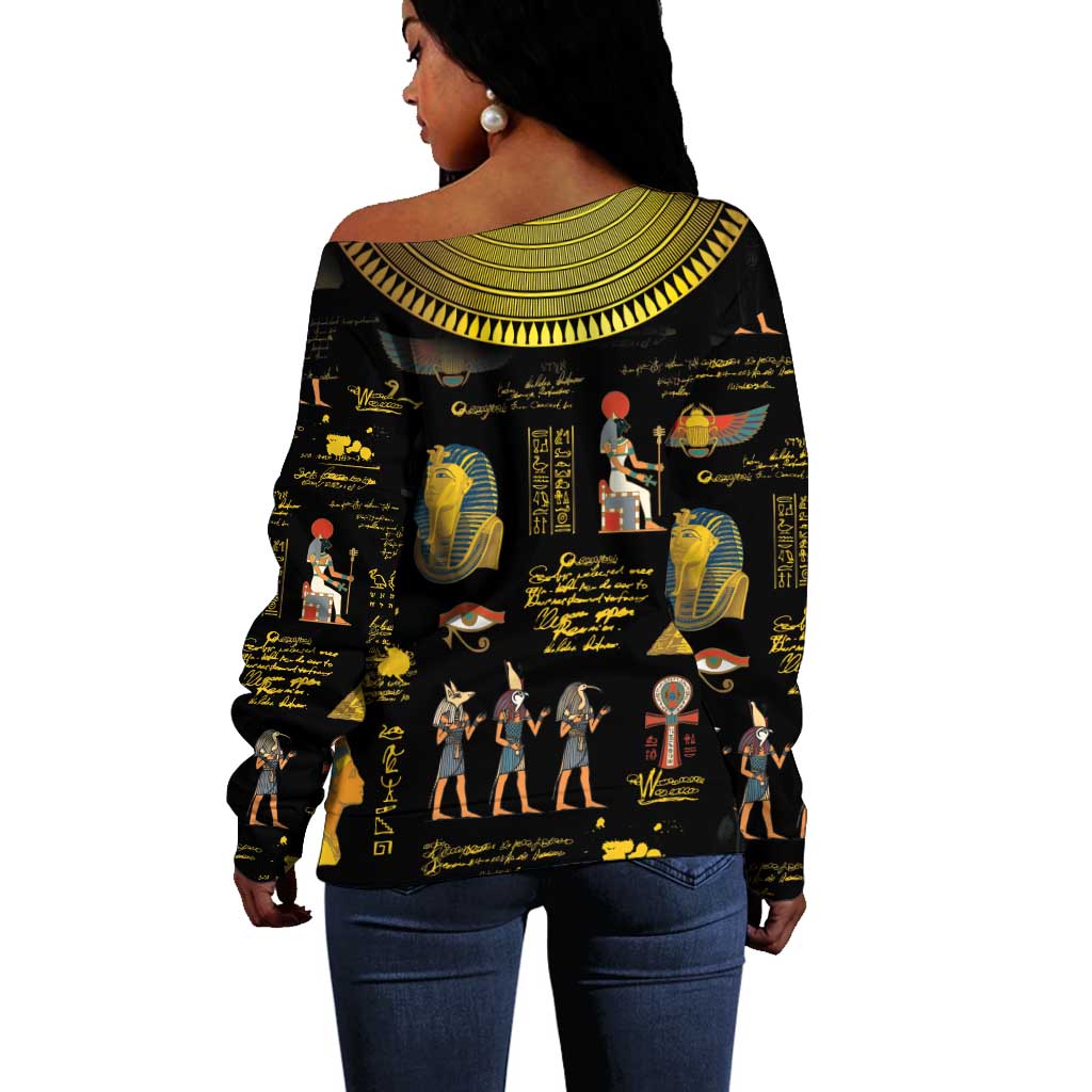 Ancient Egypt and Hieroglyphs Off Shoulder Sweater LT9