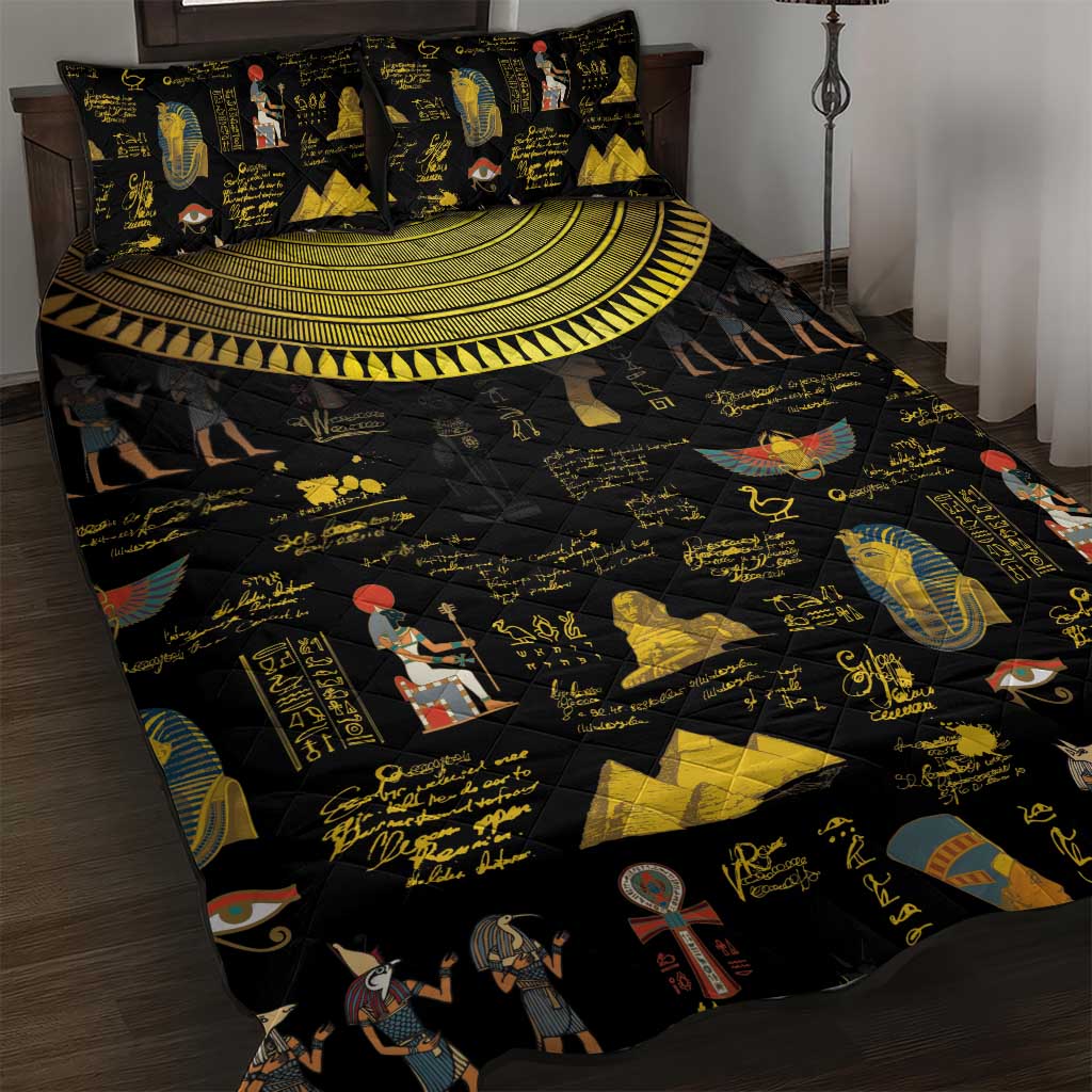 Ancient Egypt and Hieroglyphs Quilt Bed Set LT9