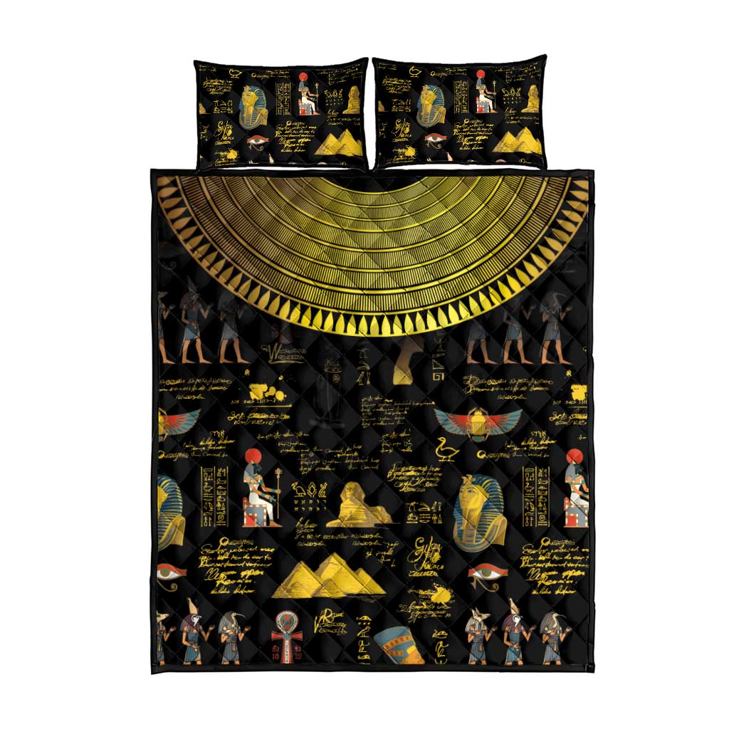 Ancient Egypt and Hieroglyphs Quilt Bed Set LT9