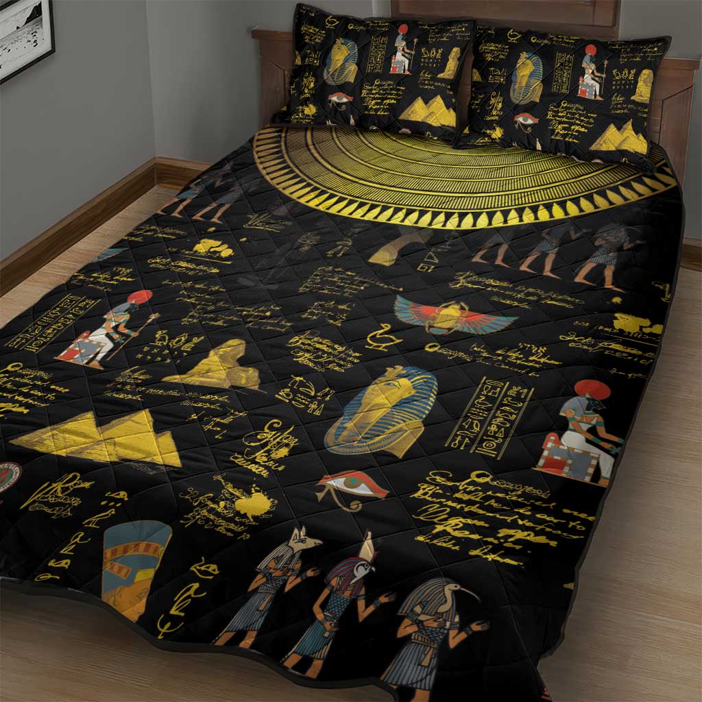 Ancient Egypt and Hieroglyphs Quilt Bed Set LT9