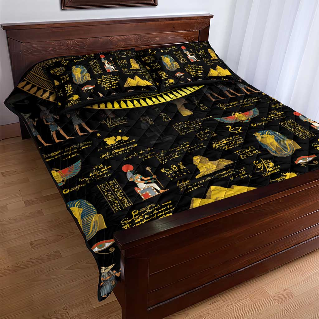 Ancient Egypt and Hieroglyphs Quilt Bed Set LT9