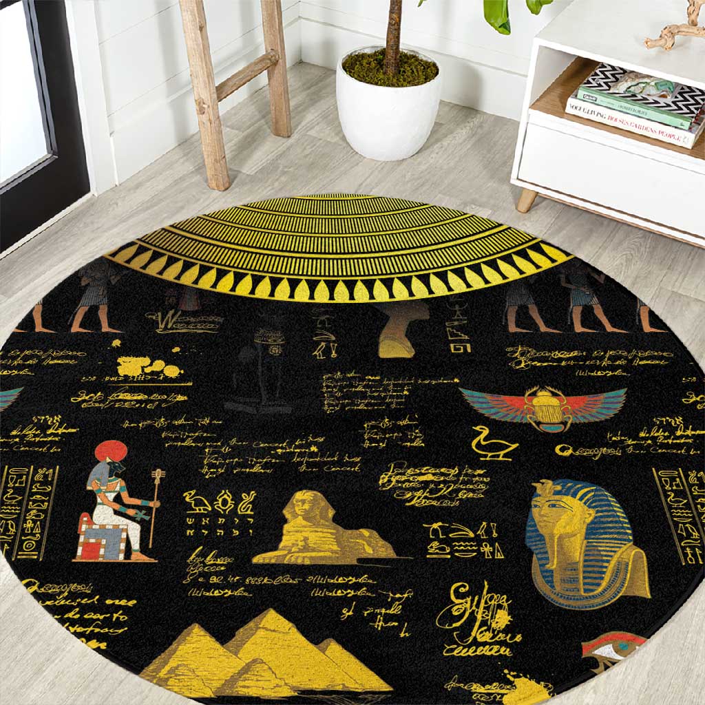 Ancient Egypt and Hieroglyphs Round Carpet LT9