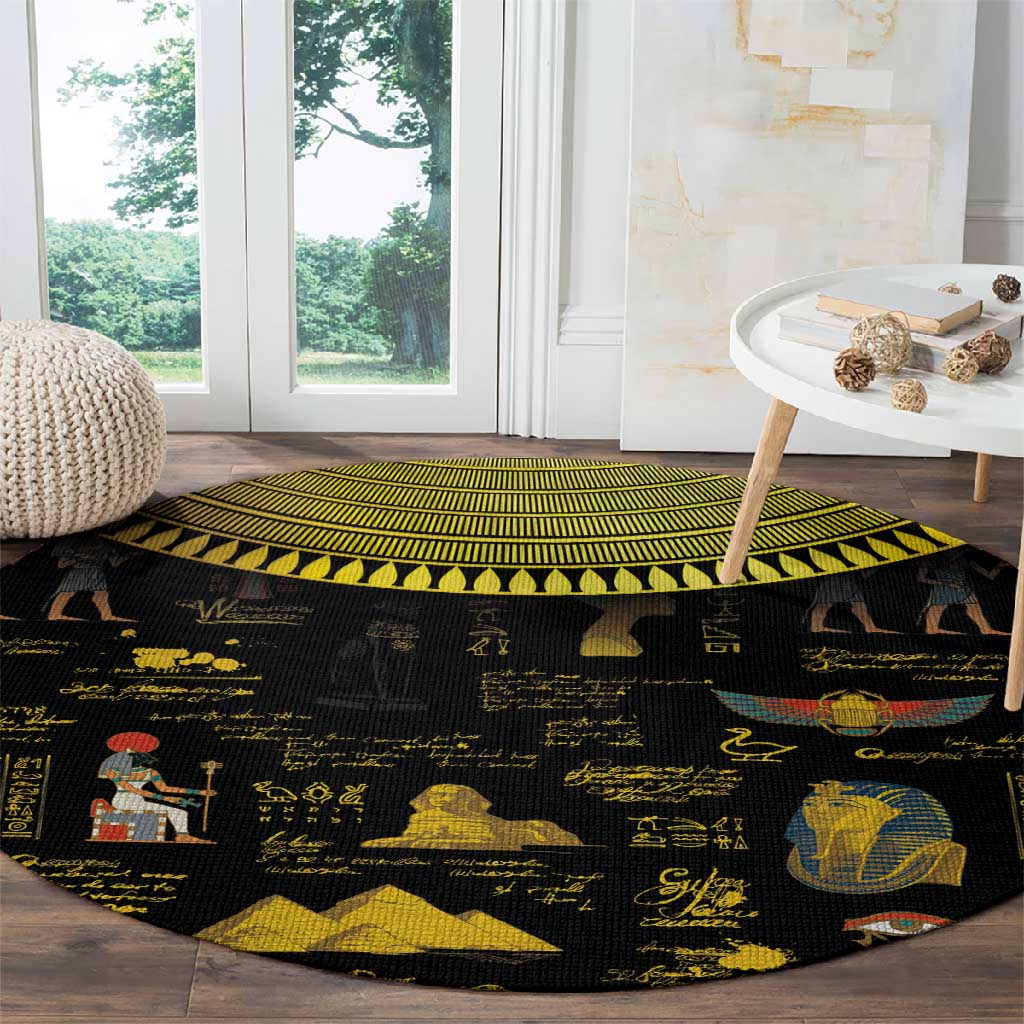 Ancient Egypt and Hieroglyphs Round Carpet LT9
