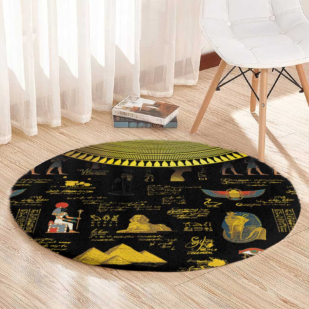 Ancient Egypt and Hieroglyphs Round Carpet LT9