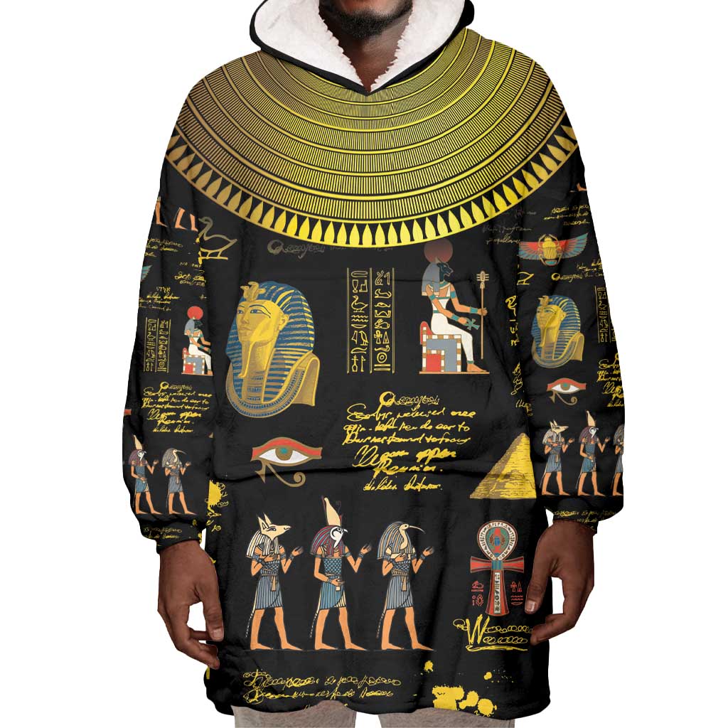 Ancient Egypt and Hieroglyphs Wearable Blanket Hoodie LT9
