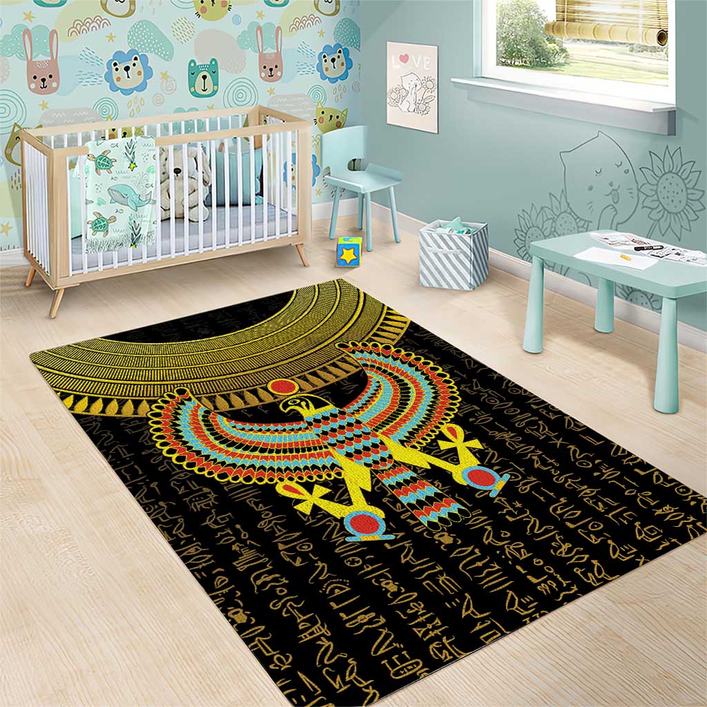 Ancient Egyptian Area Rug Symbol of Horus The Falcon God LT9