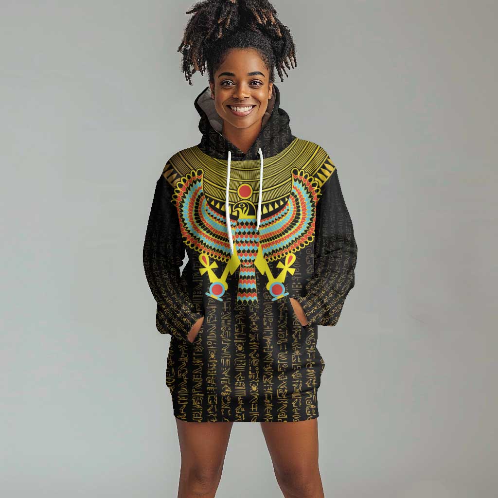 Ancient Egyptian Hoodie Dress Symbol of Horus The Falcon God LT9