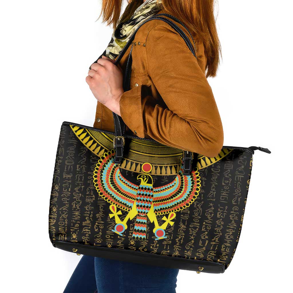 Ancient Egyptian Leather Tote Bag Symbol of Horus The Falcon God LT9