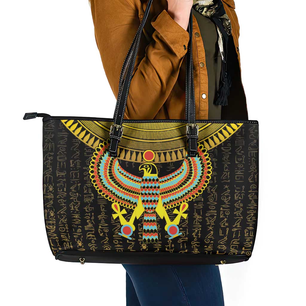 Ancient Egyptian Leather Tote Bag Symbol of Horus The Falcon God LT9