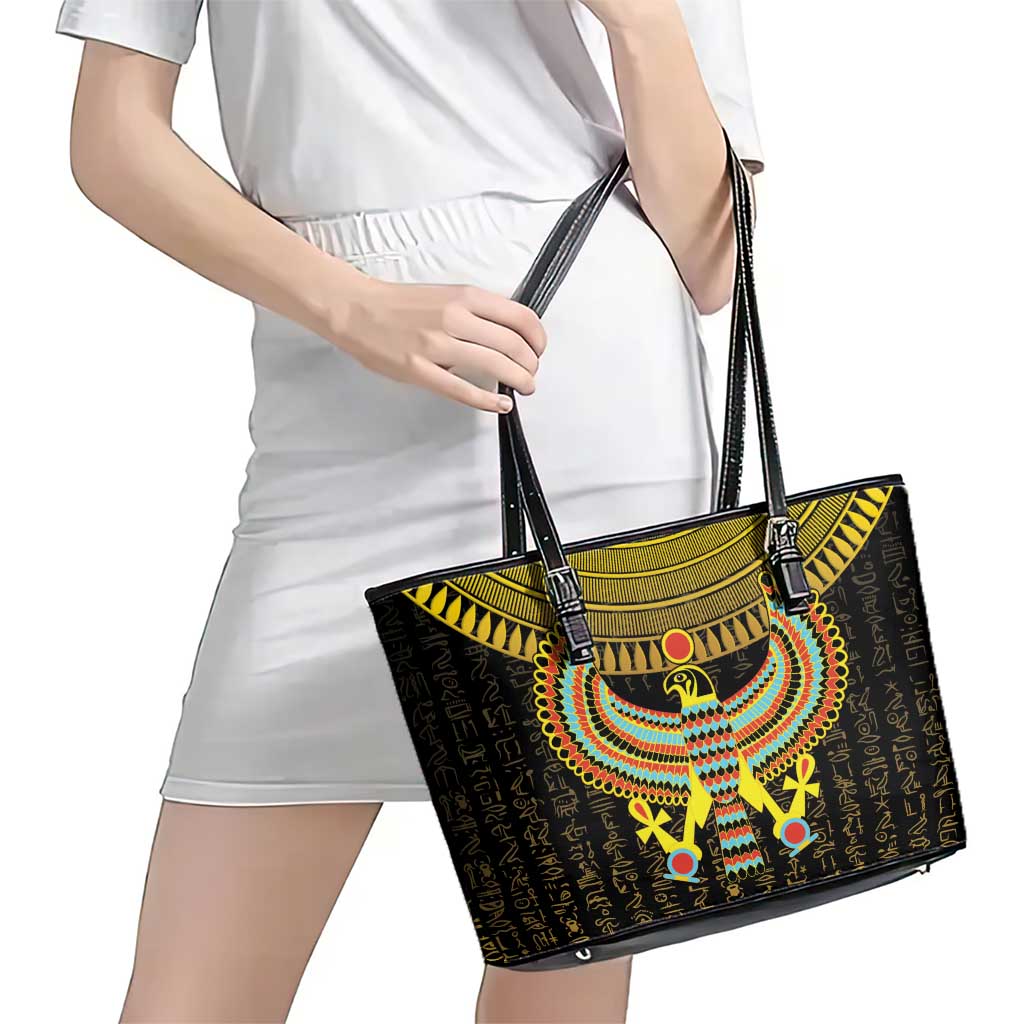 Ancient Egyptian Leather Tote Bag Symbol of Horus The Falcon God LT9