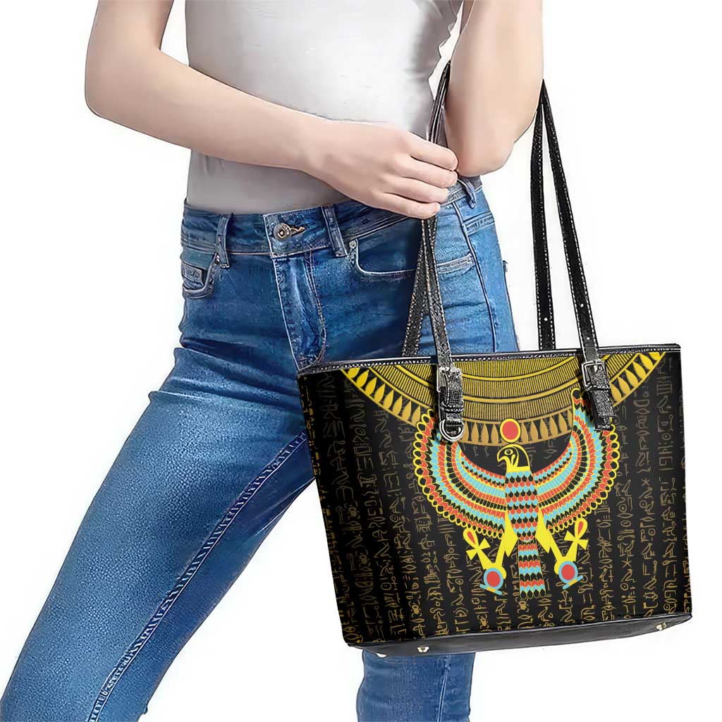 Ancient Egyptian Leather Tote Bag Symbol of Horus The Falcon God LT9