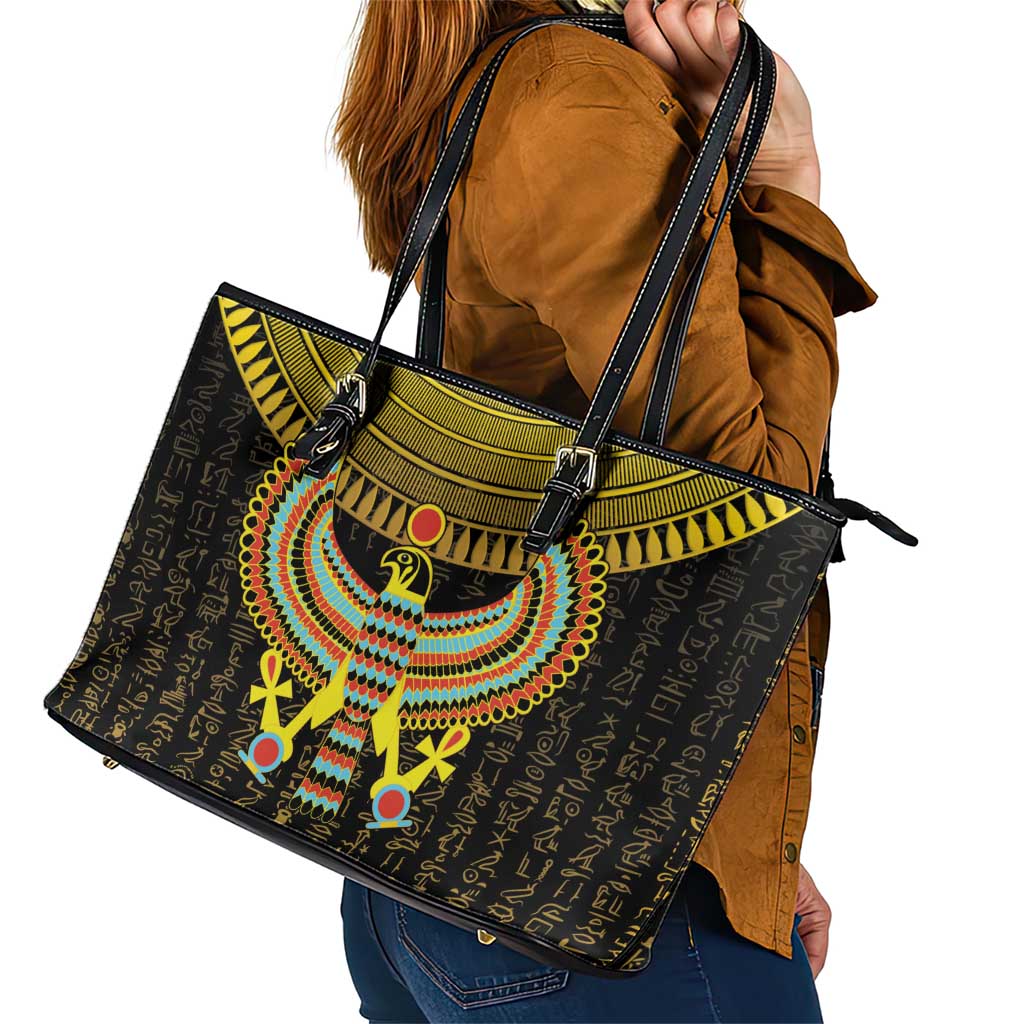 Ancient Egyptian Leather Tote Bag Symbol of Horus The Falcon God LT9