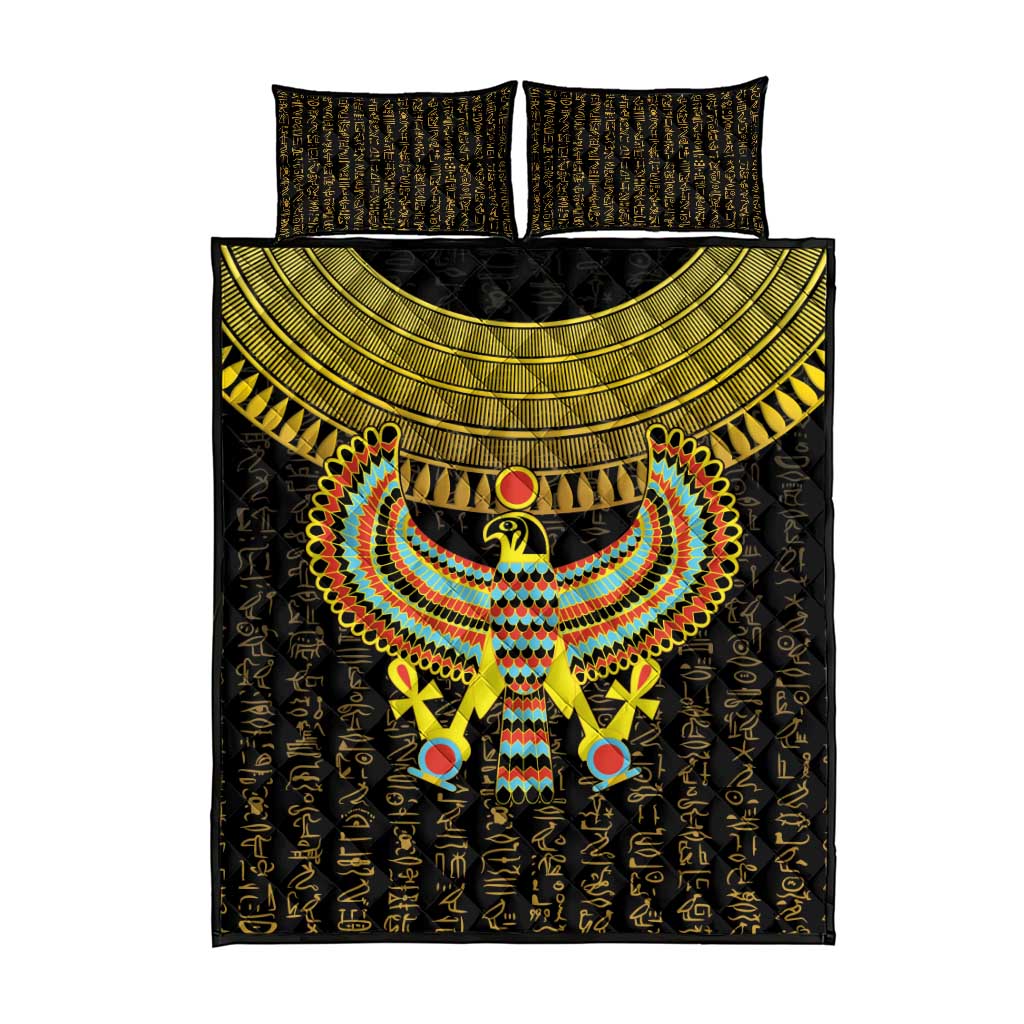Ancient Egyptian Quilt Bed Set Symbol of Horus The Falcon God LT9