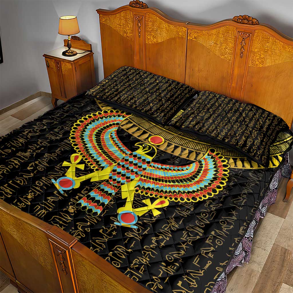 Ancient Egyptian Quilt Bed Set Symbol of Horus The Falcon God LT9