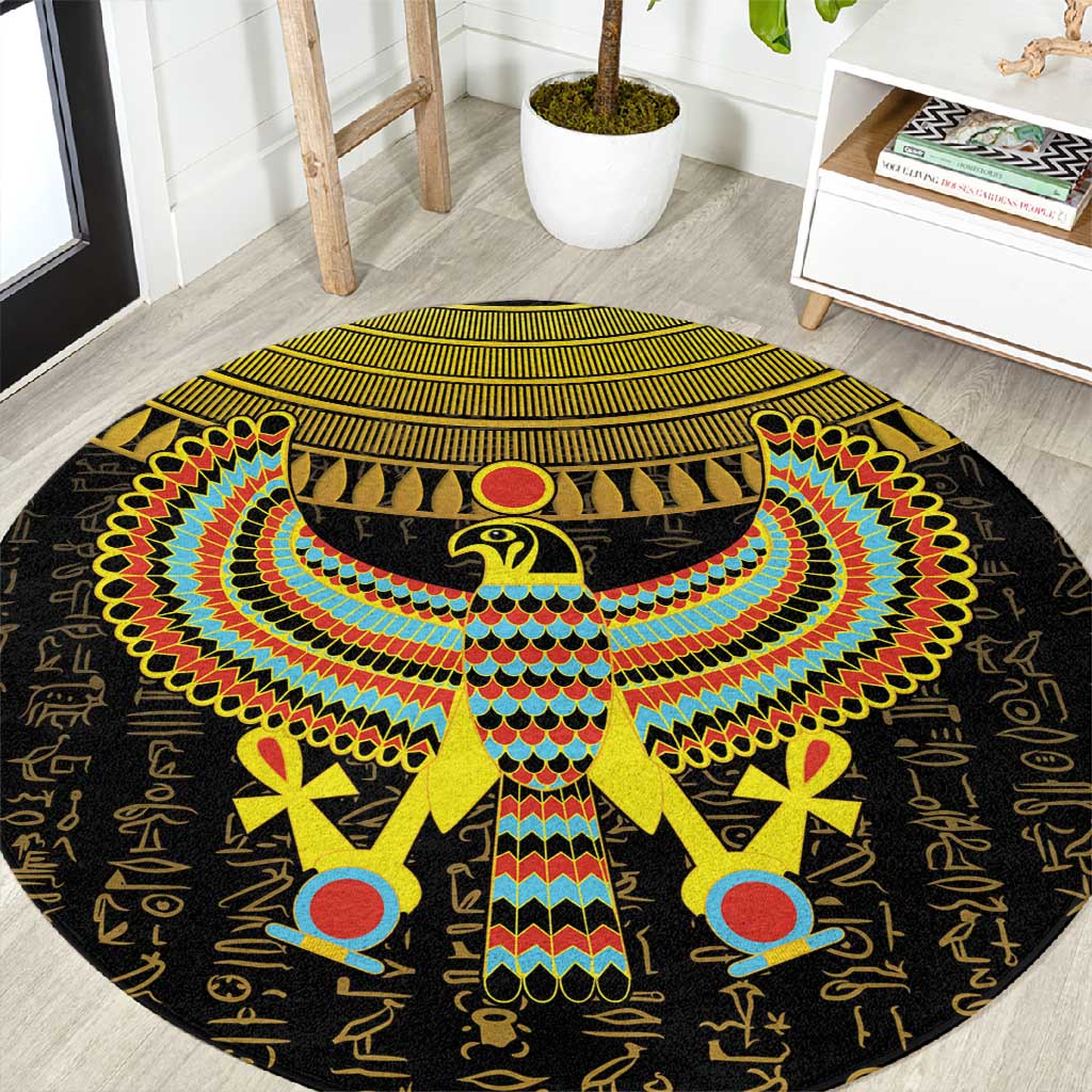 Ancient Egyptian Round Carpet Symbol of Horus The Falcon God LT9