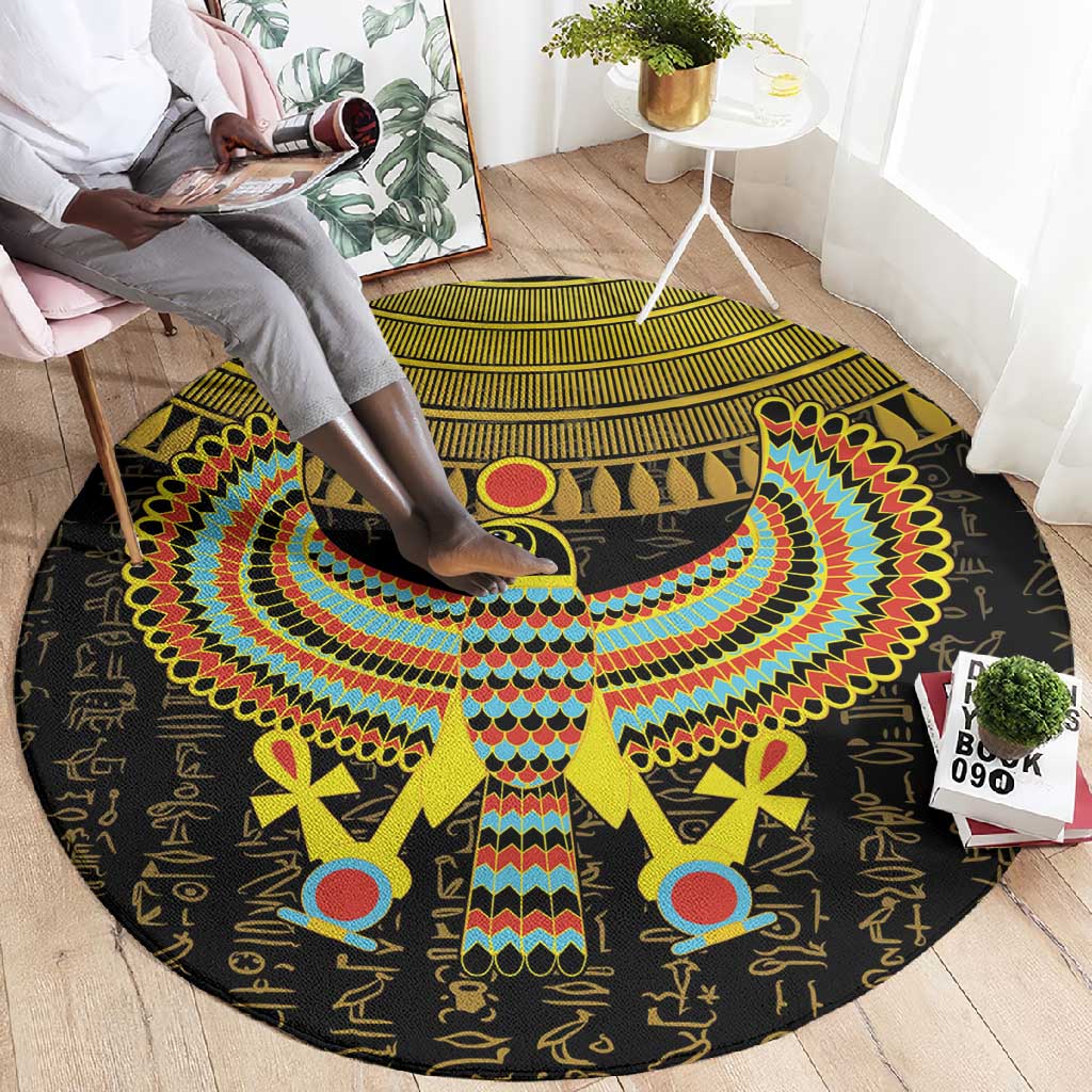 Ancient Egyptian Round Carpet Symbol of Horus The Falcon God LT9