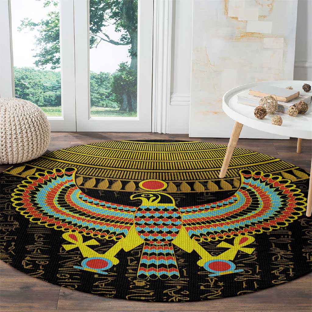 Ancient Egyptian Round Carpet Symbol of Horus The Falcon God LT9
