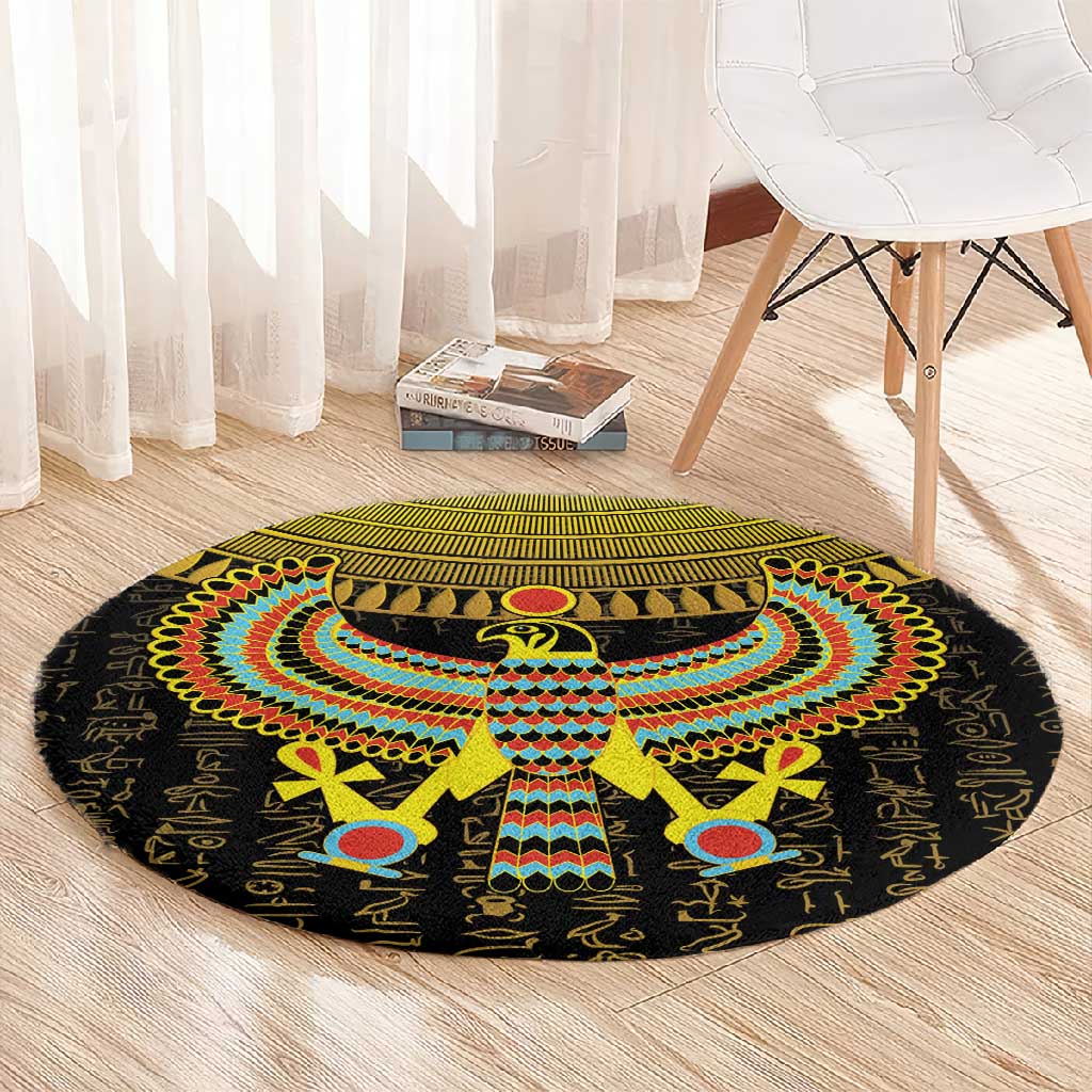 Ancient Egyptian Round Carpet Symbol of Horus The Falcon God LT9