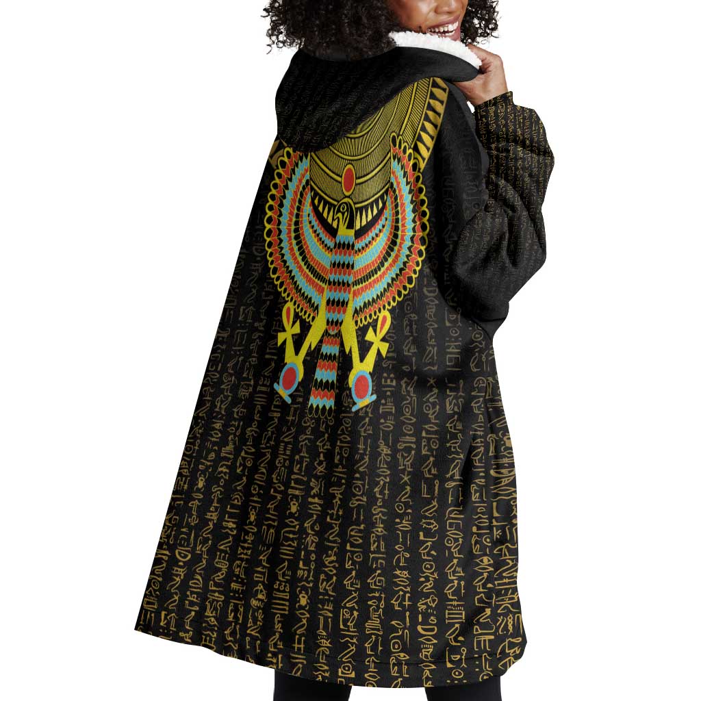 Ancient Egyptian Wearable Blanket Hoodie Symbol of Horus The Falcon God LT9