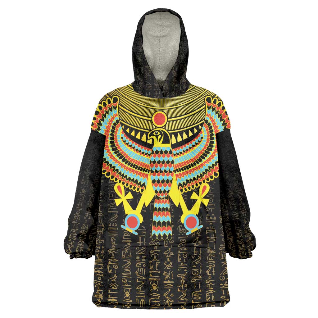 Ancient Egyptian Wearable Blanket Hoodie Symbol of Horus The Falcon God LT9