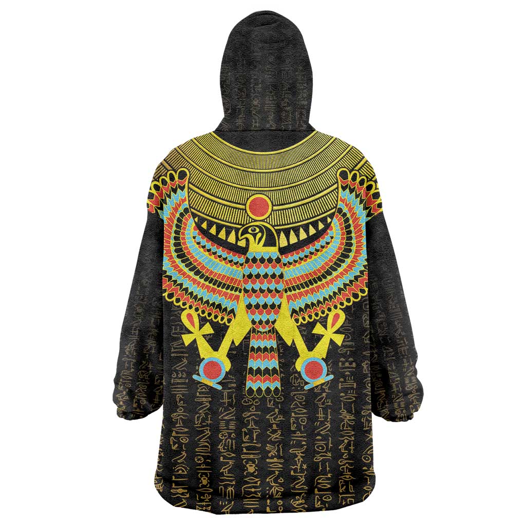 Ancient Egyptian Wearable Blanket Hoodie Symbol of Horus The Falcon God LT9