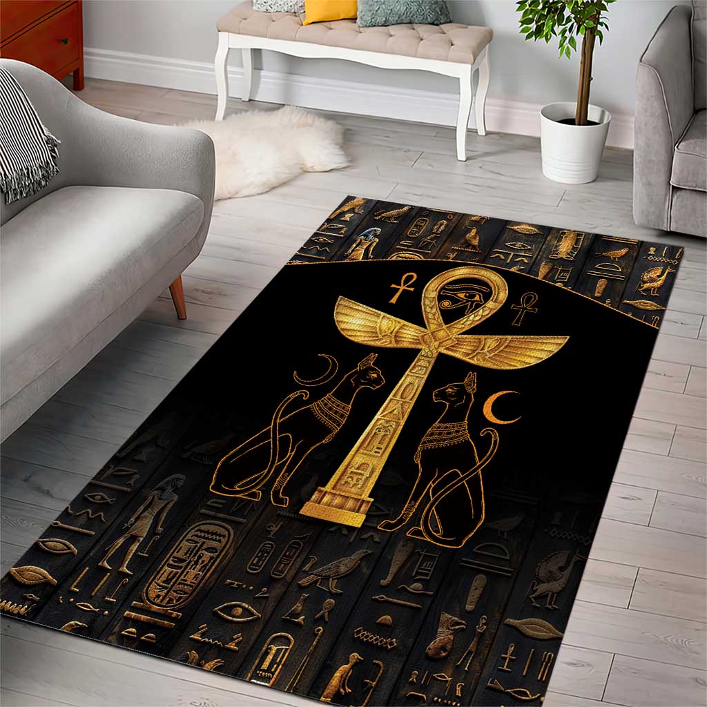 Ankh with Eye of Horus Area Rug Ancient Egypt Culture LT9