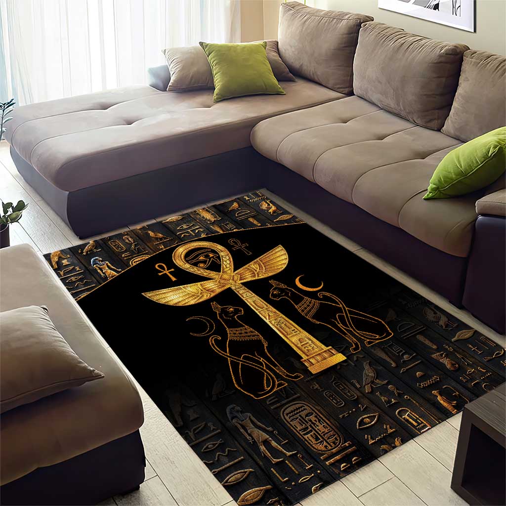 Ankh with Eye of Horus Area Rug Ancient Egypt Culture LT9