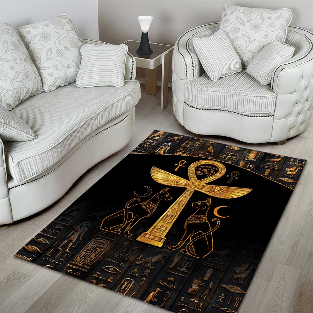 Ankh with Eye of Horus Area Rug Ancient Egypt Culture LT9