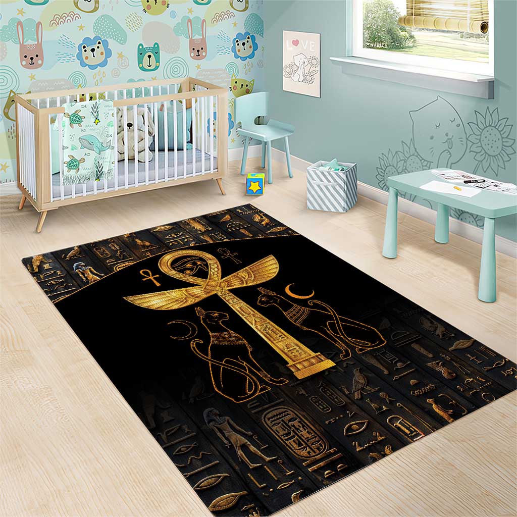 Ankh with Eye of Horus Area Rug Ancient Egypt Culture LT9