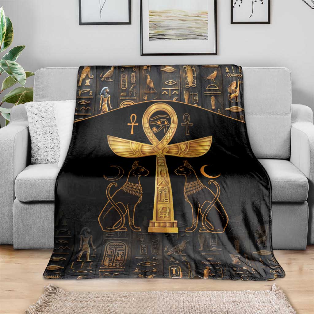 Ankh with Eye of Horus Blanket Ancient Egypt Culture LT9