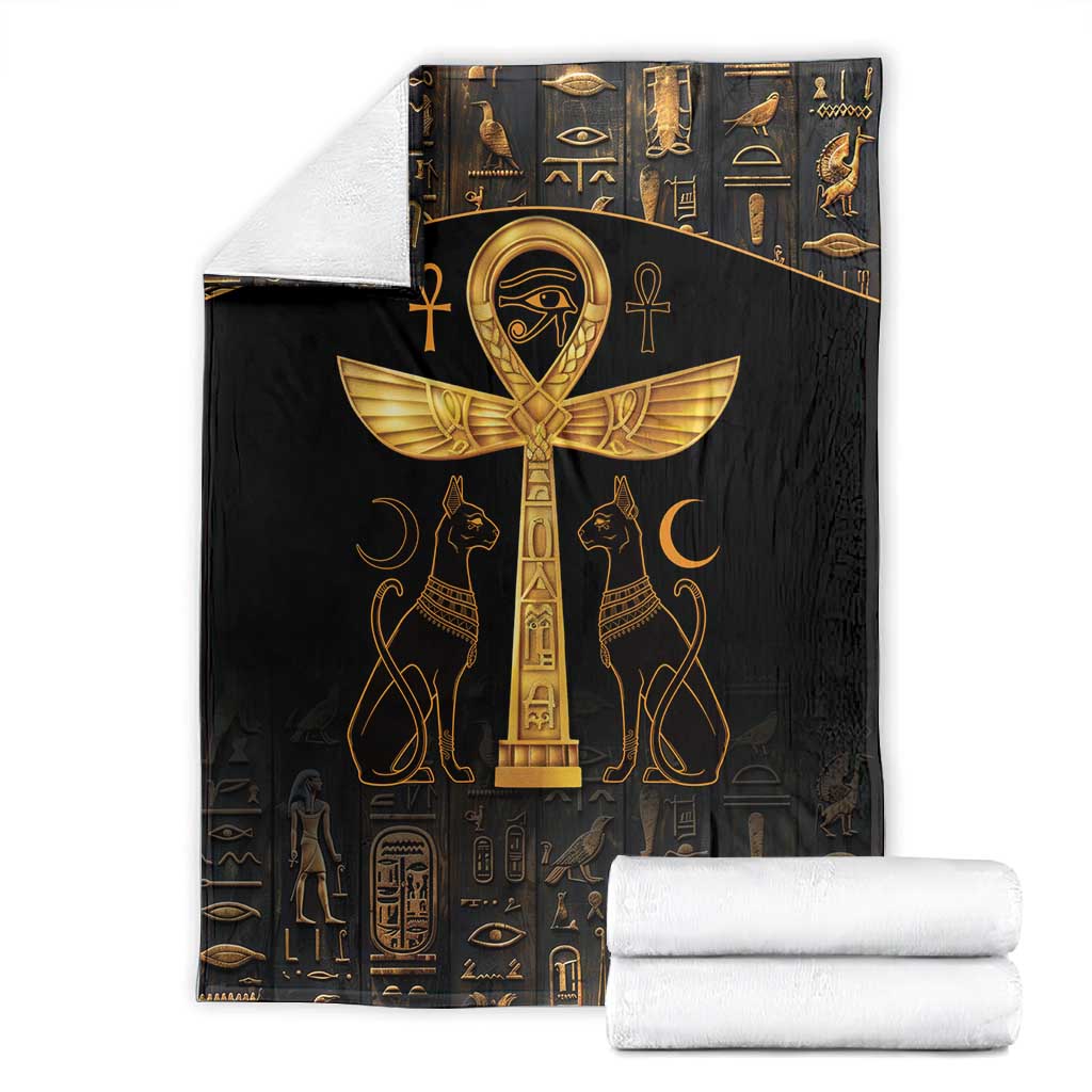 Ankh with Eye of Horus Blanket Ancient Egypt Culture LT9