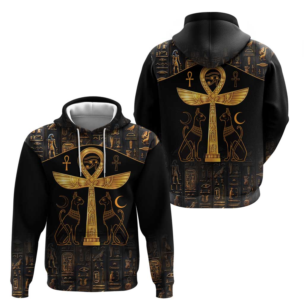 Ankh with Eye of Horus Hoodie Ancient Egypt Culture LT9