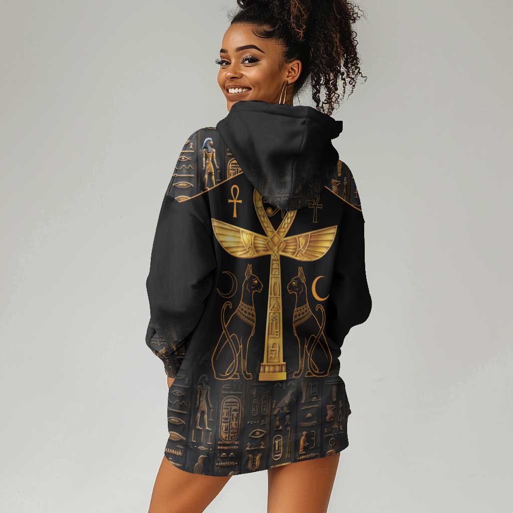 Ankh with Eye of Horus Hoodie Dress Ancient Egypt Culture LT9
